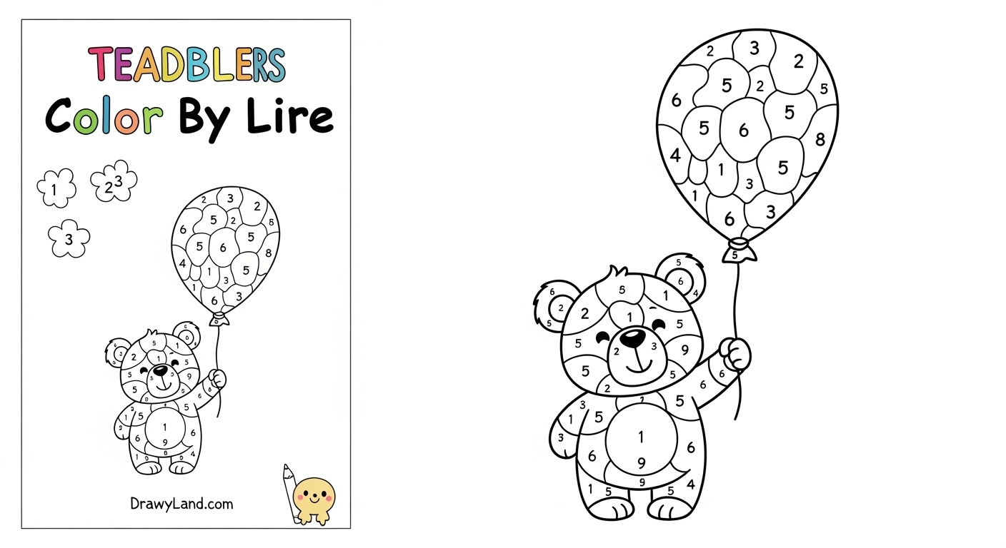 Free Printable Color by Number Pages for Kids easy color by number printable featuring a friendly dinosaur