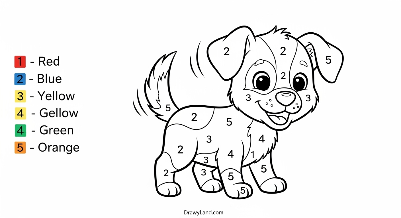 Free Printable Color by Number Pages for Kids kindergarten color by number worksheet with farm animals