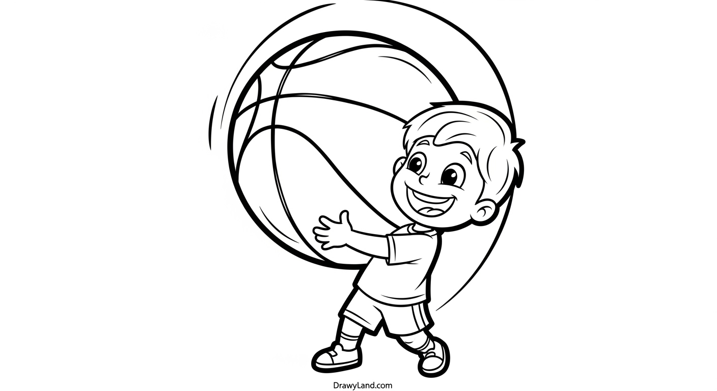 Free Printable Basketball Coloring Pages cute cartoon basketball player color pages for children