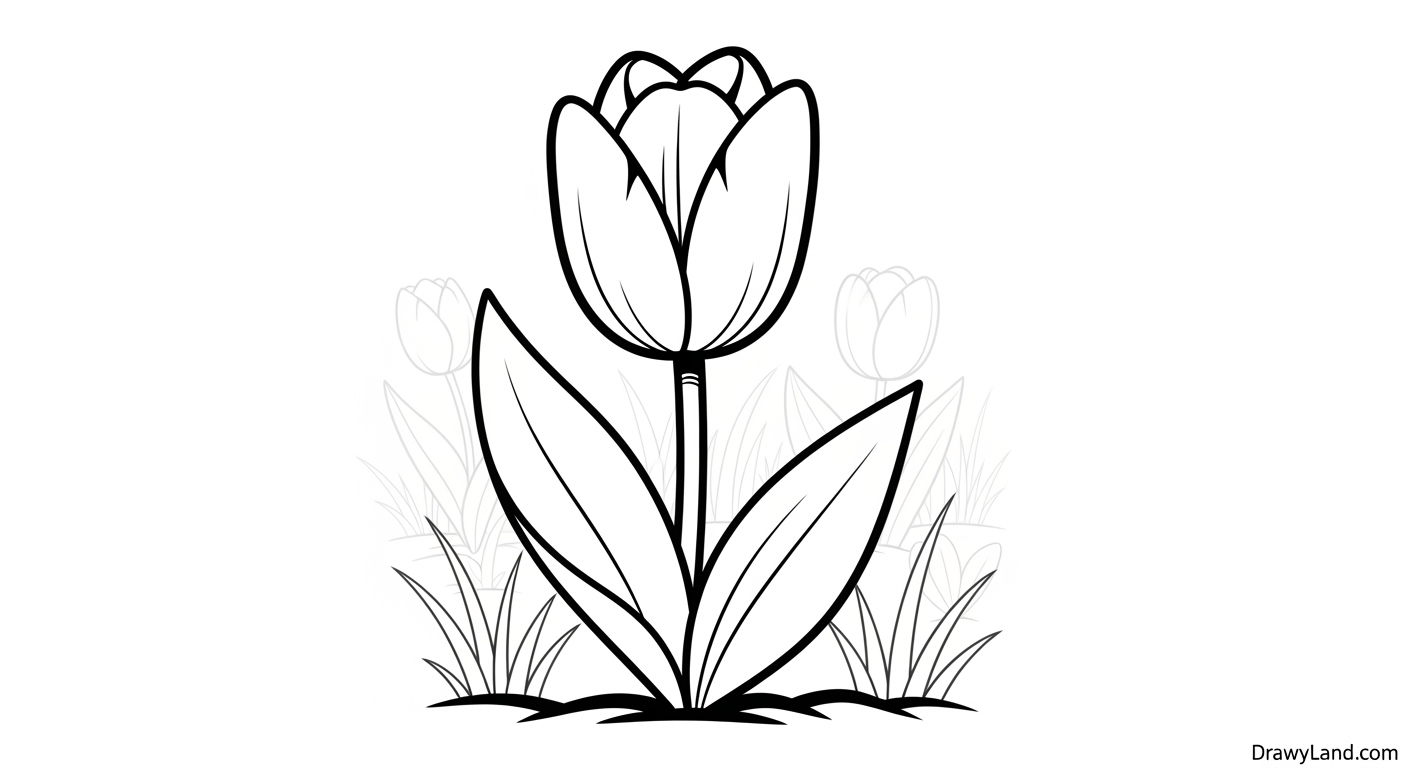 Free Printable Color Pictures of Flowers for Kids Easy rose color pictures of flowers for toddlers