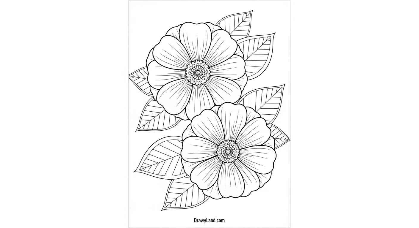 Free Printable Floral Coloring Book for Little Artists Cute tulip garden coloring printable pdf for preschoolers