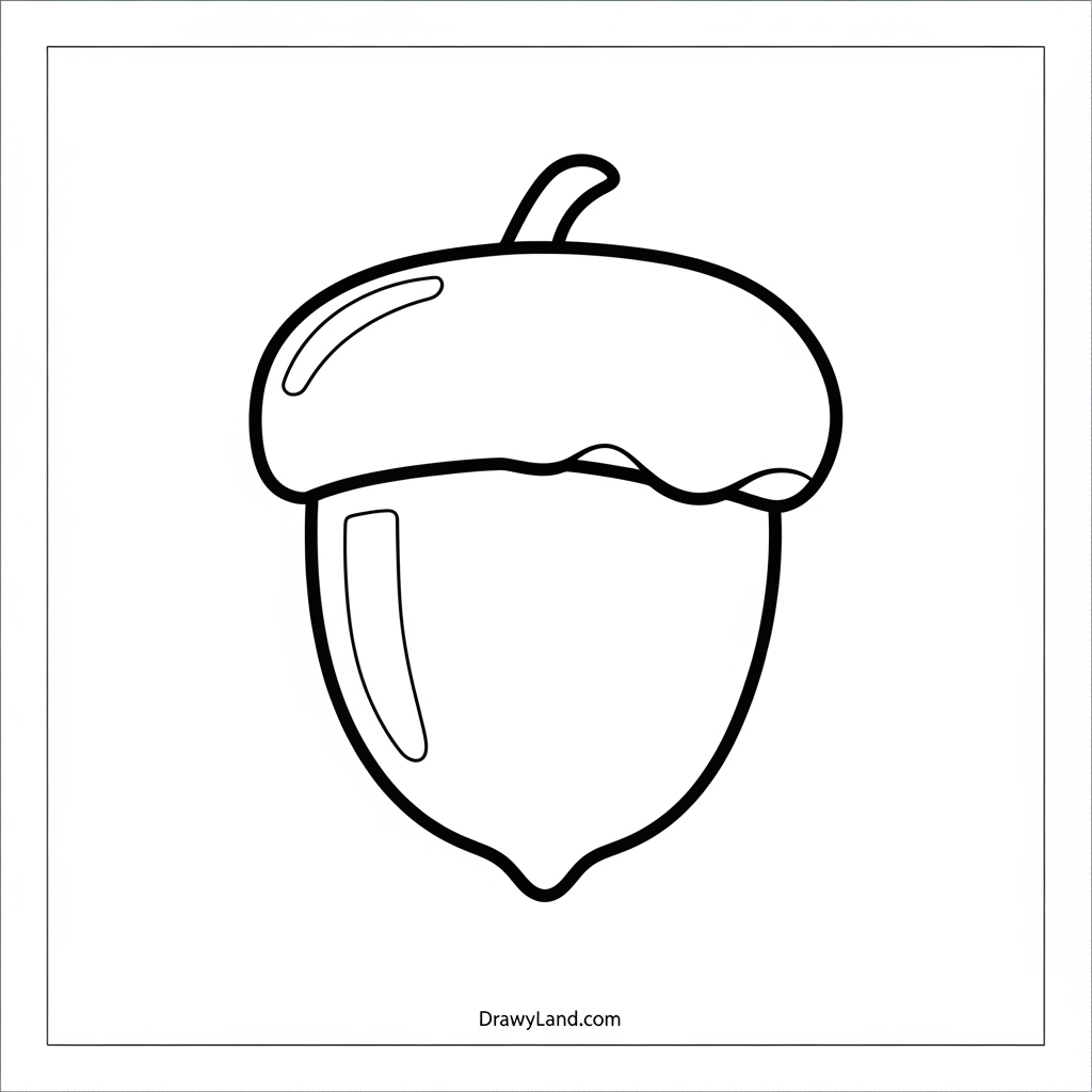 A cute squirrel with an acorn in a fall coloring book for preschoolers