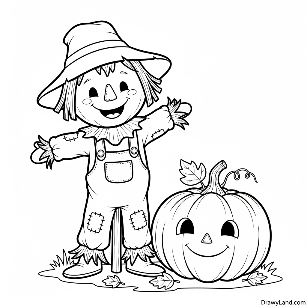 An easy autumn coloring printable from a fall coloring book