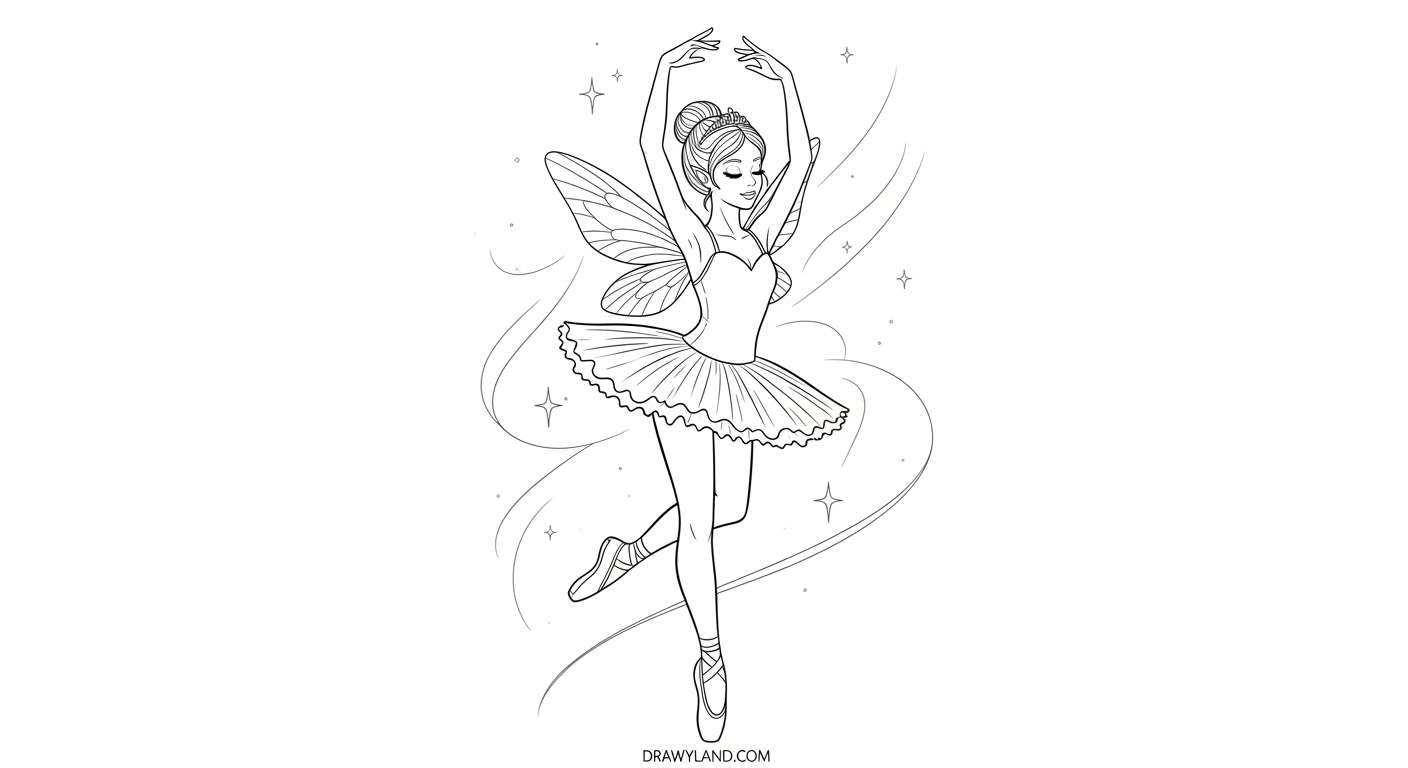 Free Printable Ballet Dancer Coloring Pages ballerina to color in a beautiful tutu