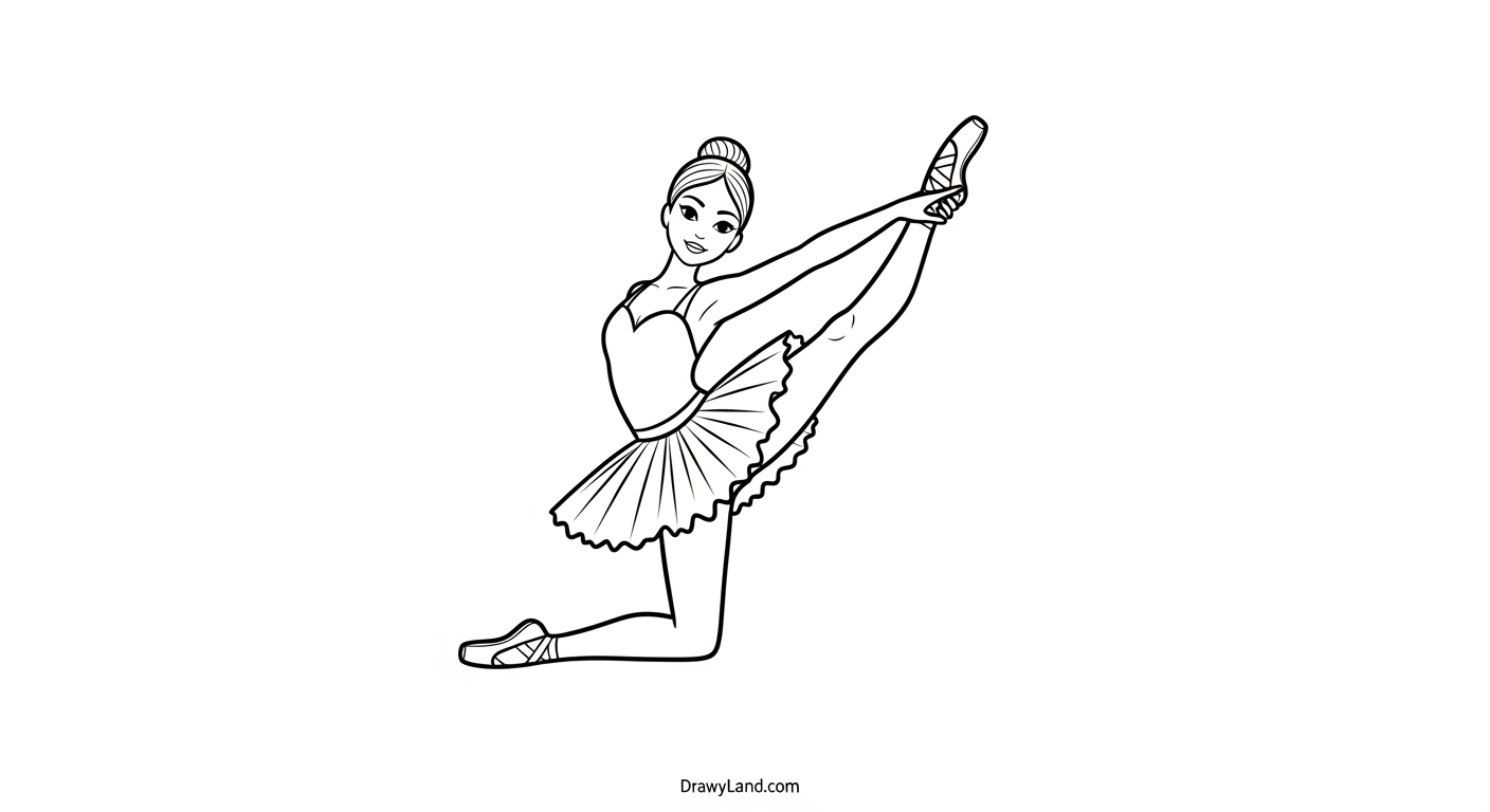 Free Printable Ballet Dancer Coloring Pages little girl ballerina coloring page for kids