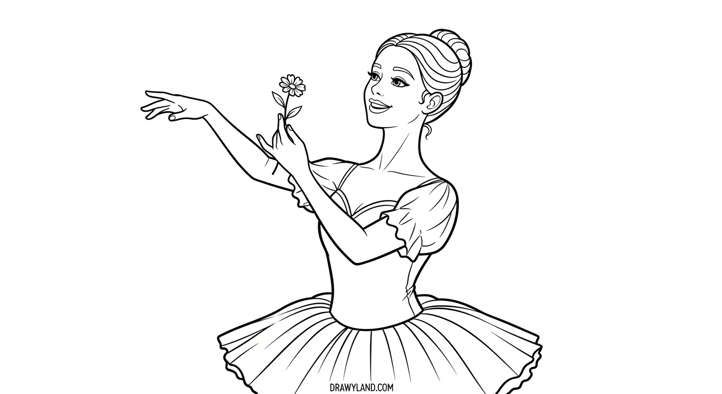 Free Printable Ballet Dancer Coloring Pages simple coloring ballet dancer pose