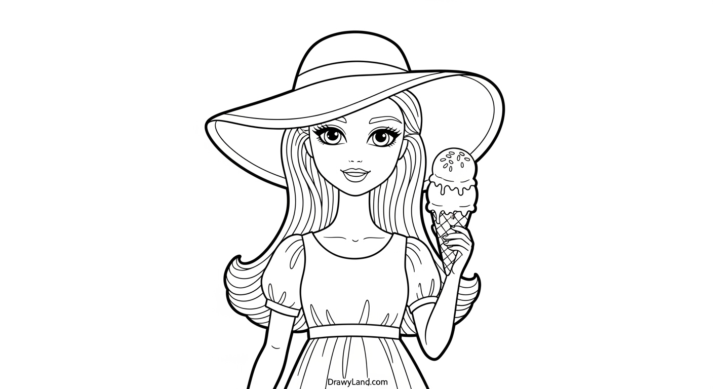 Free Printable Barbie Coloring Pages for Kids Barbie fashion doll coloring sheet download