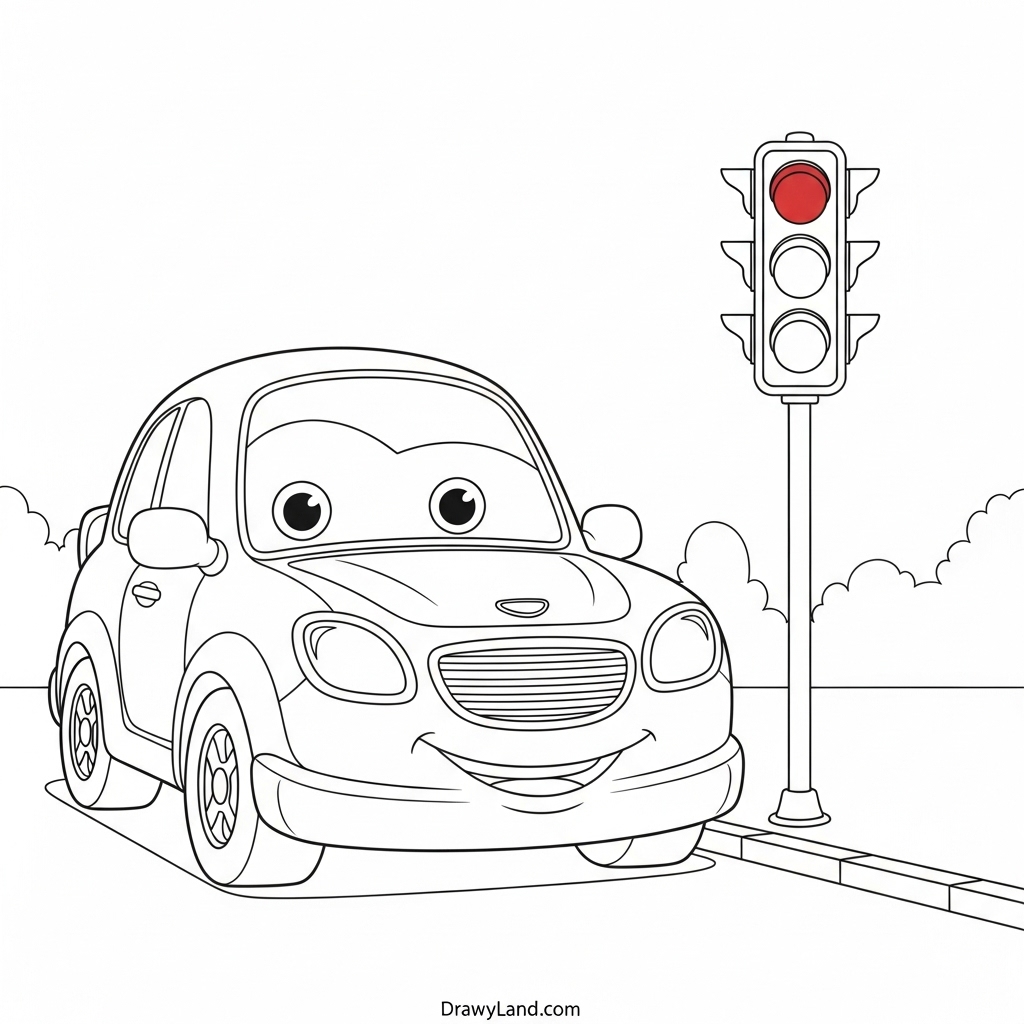 printable race car on a track cool cars coloring page