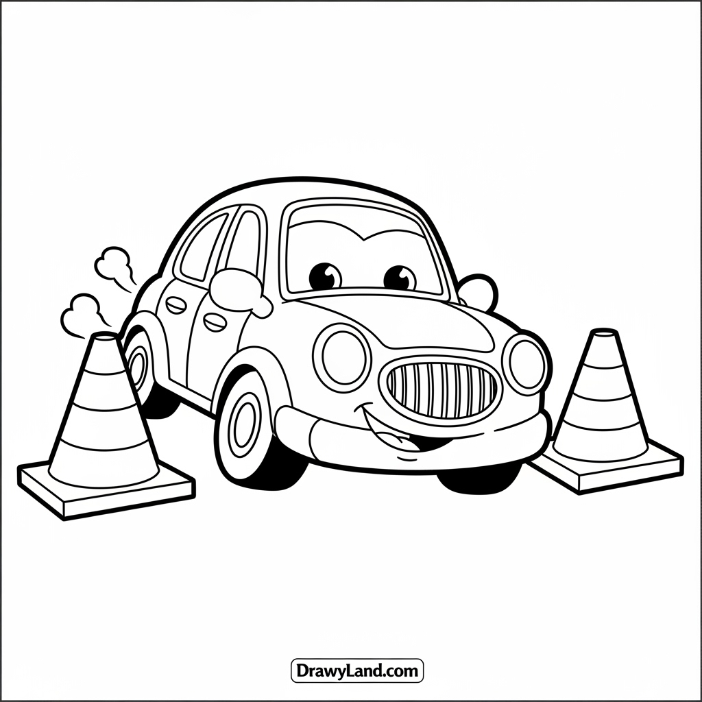 police car from a cool cars coloring pages set