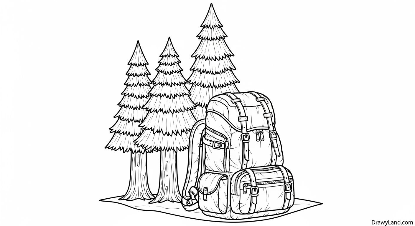 Free Printable Coloring Pages for Camping Adventures A cute bear cub on a camping trip coloring page for kids