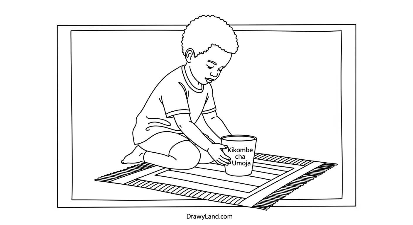 Free Printable Kwanzaa Coloring Pages for Kids Nguzo Saba Seven Principles Kwanzaa coloring page