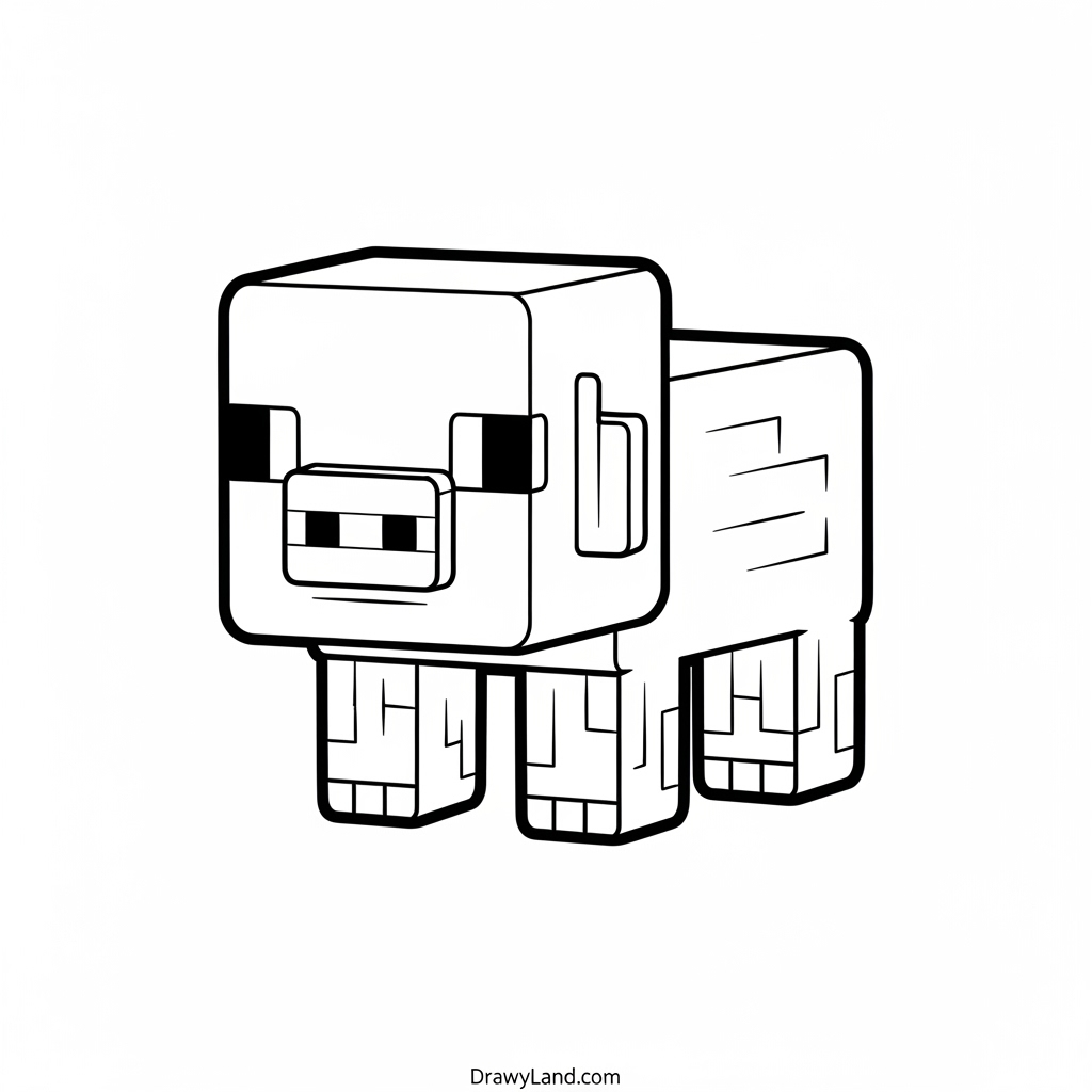 Free Printable Minecraft Coloring Pages for Kids Easy block-style Minecraft coloring pages for toddlers