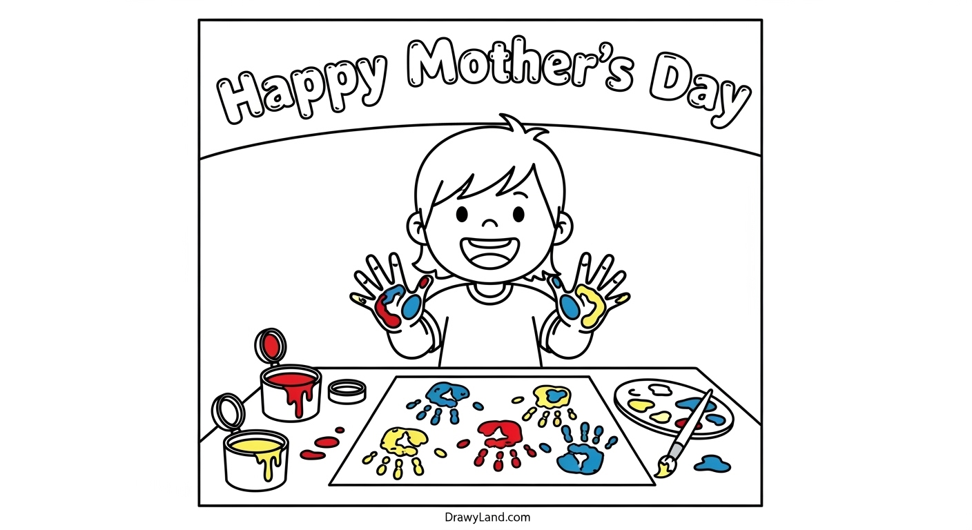 Free Printable Coloring Pages for Mother's Day easy mother's day coloring pages with flowers for toddlers
