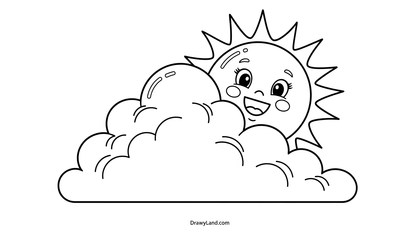 Free Printable Coloring Pages for Weather free printable coloring pages for weather featuring sun and clouds