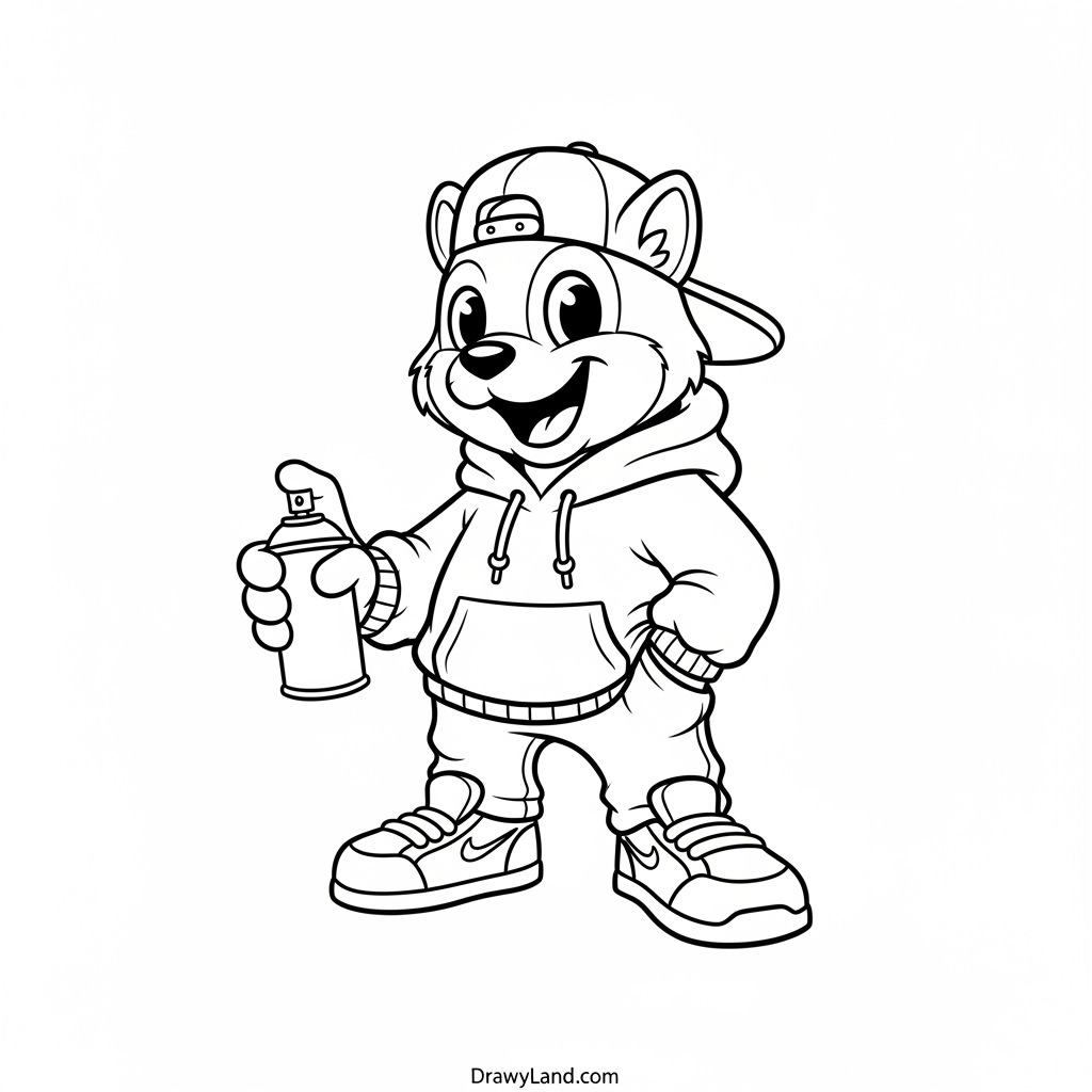 cool graffiti character art for coloring