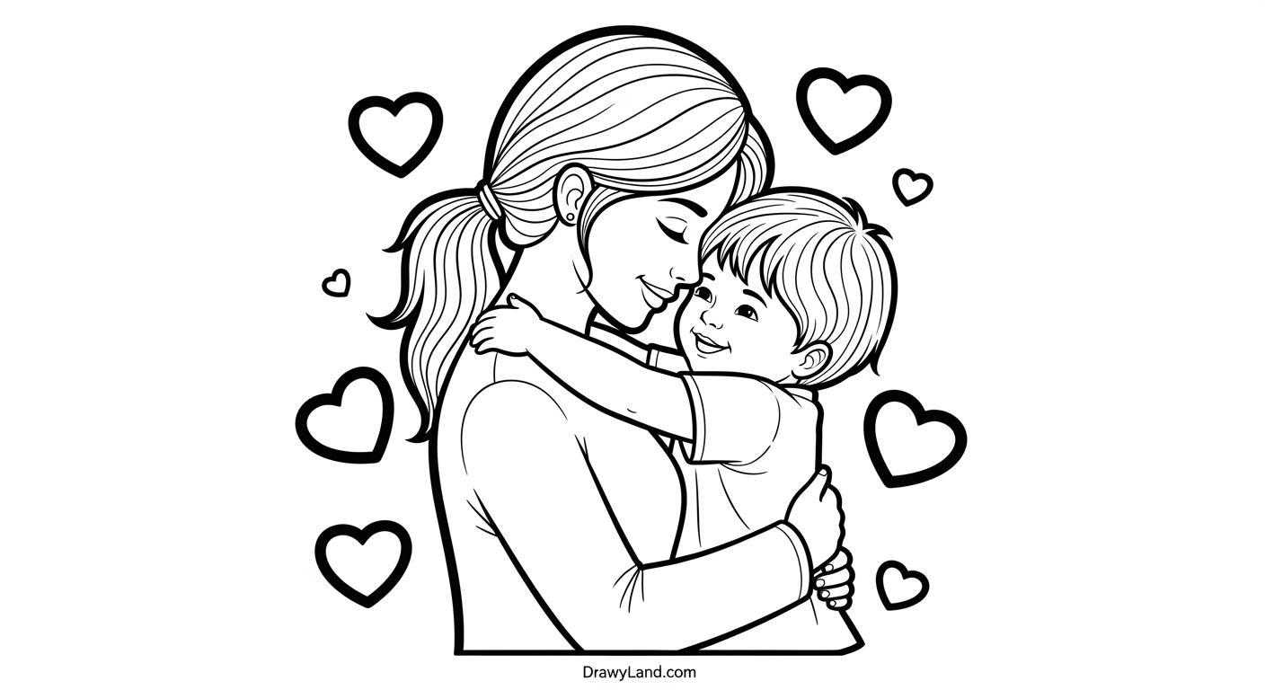 Free Printable I Love You Mom Coloring Pages I love you mom coloring pages with hearts and flowers