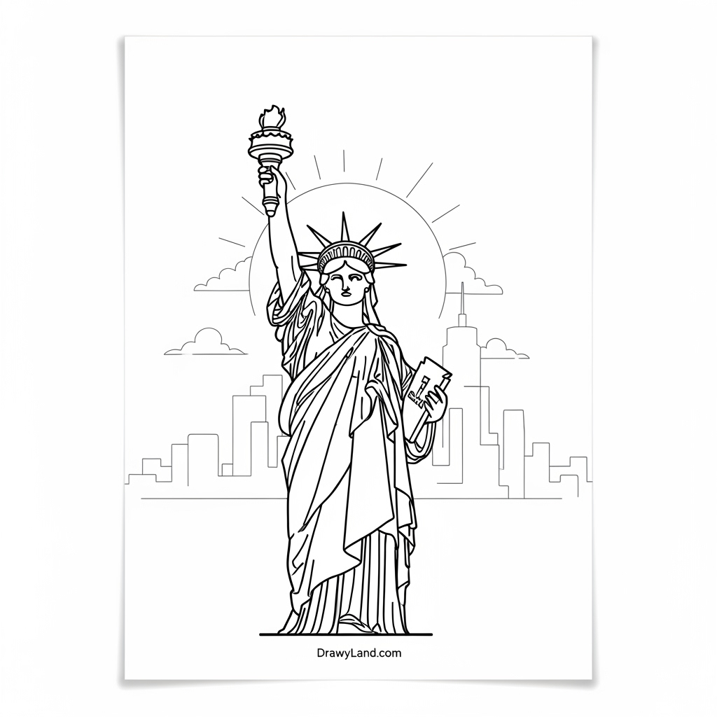 Free Printable Independence Day Coloring Pages Statue of Liberty coloring pages independence day for toddlers