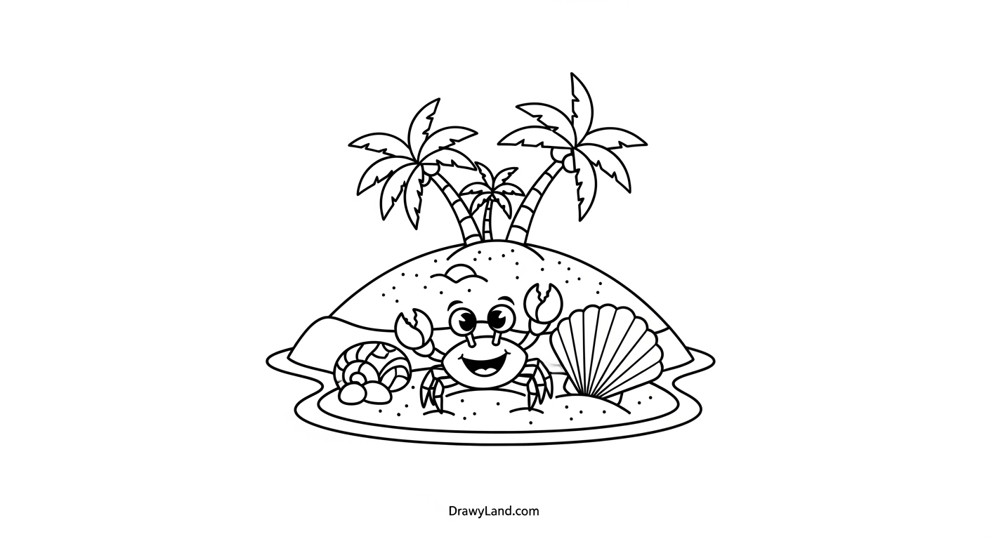 Free Printable Island Coloring Pages for Little Explorers cute volcano island coloring sheet for preschool