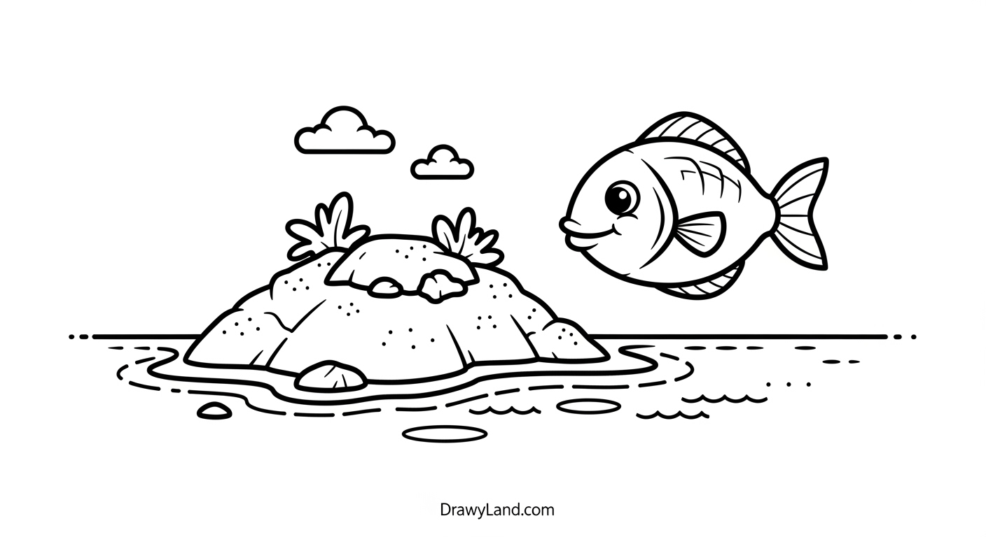 Free Printable Island Coloring Pages for Little Explorers parrot on a tropical island coloring printable