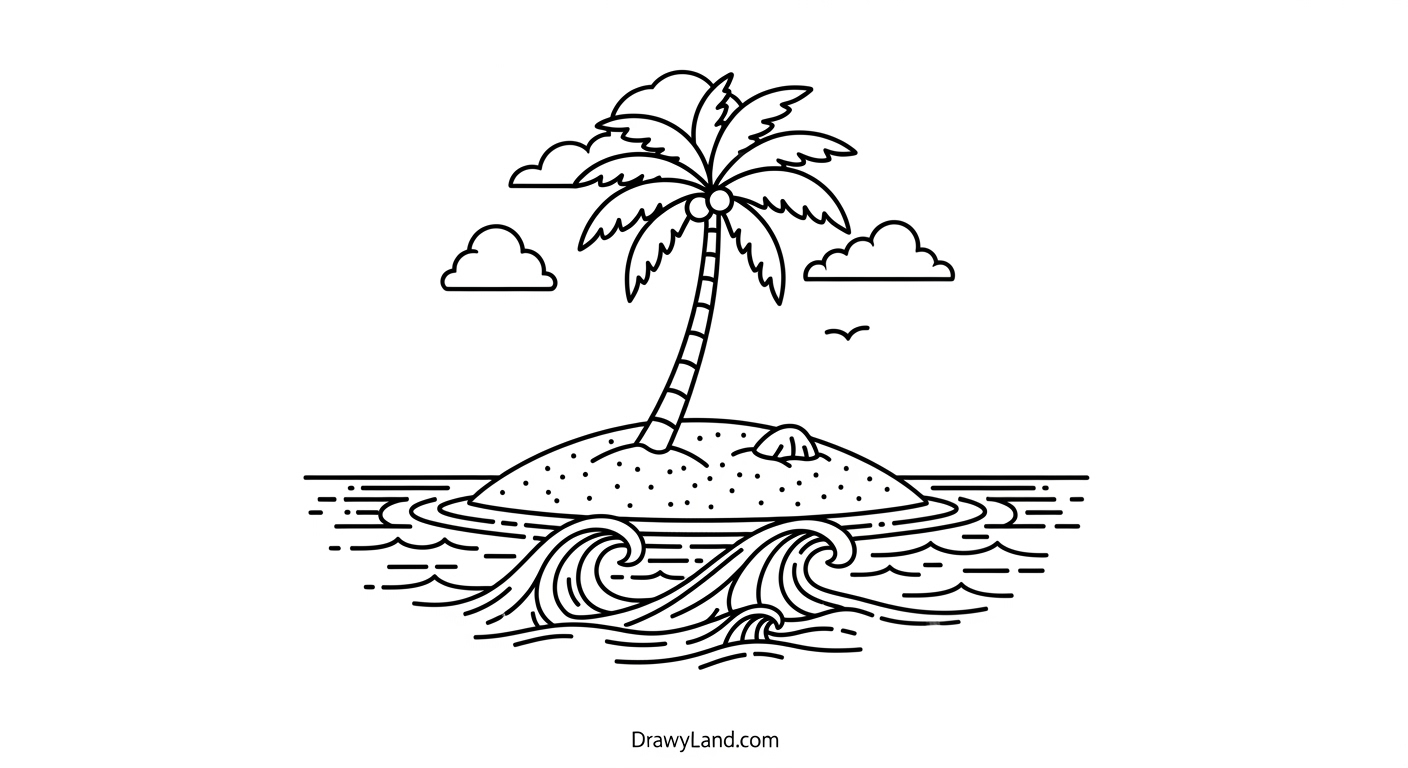 Free Printable Island Coloring Pages for Little Explorers printable tropical island coloring pages with palm trees