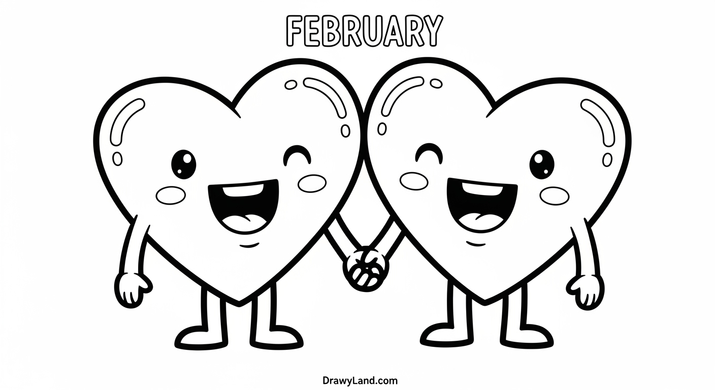 Free Printable Months of the Year Coloring Pages Cute January and February months of the year coloring pages for kids