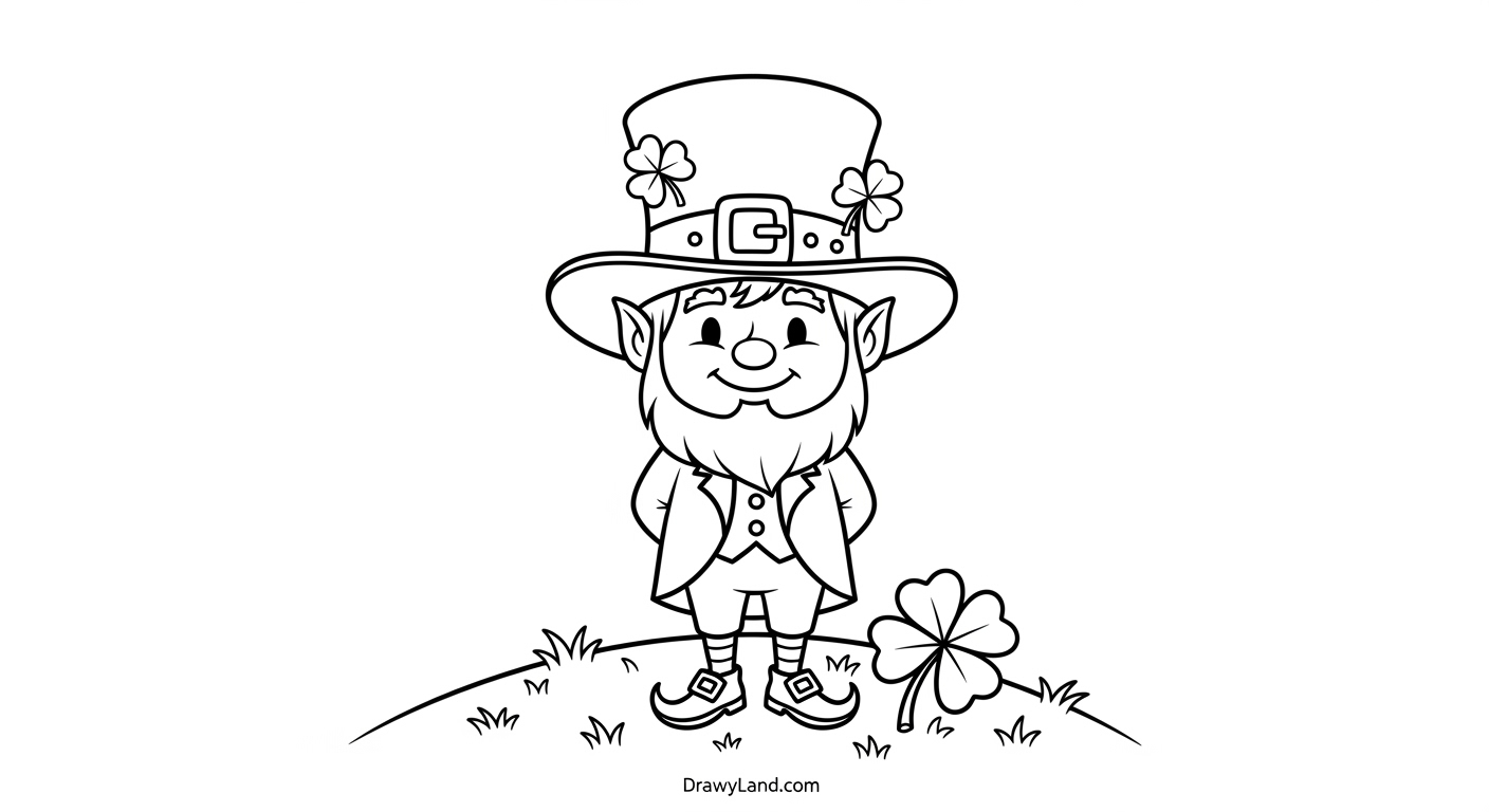 Free Printable Coloring Pages of a Leprechaun Easy leprechaun coloring sheet for St. Patrick's Day