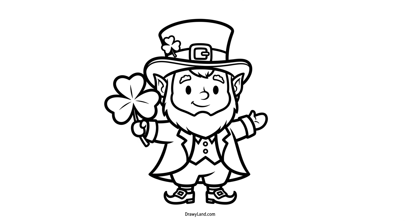 Free Printable Coloring Pages of a Leprechaun Simple leprechaun face coloring page for kids