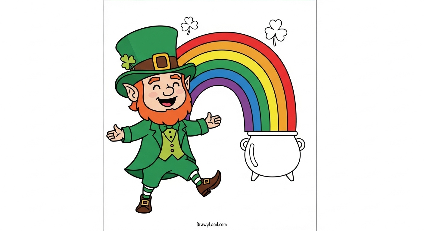 Free Printable Coloring Pages of a Leprechaun Free printable coloring pages of a leprechaun and a shamrock