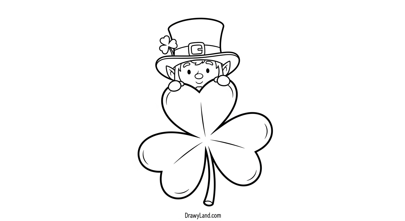 Free Printable Coloring Pages of a Leprechaun Preschool leprechaun coloring page with a rainbow