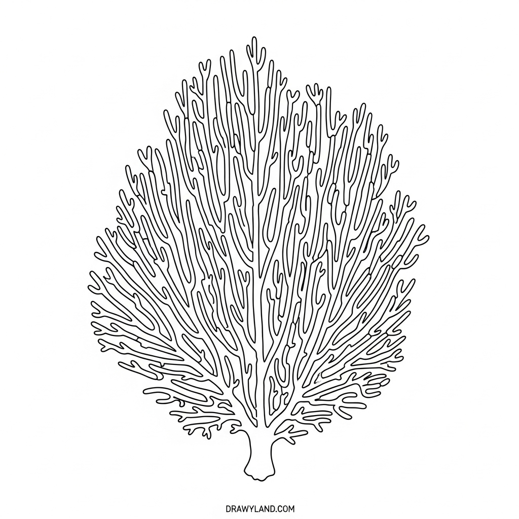 easy brain coral coloring pages of coral for toddlers