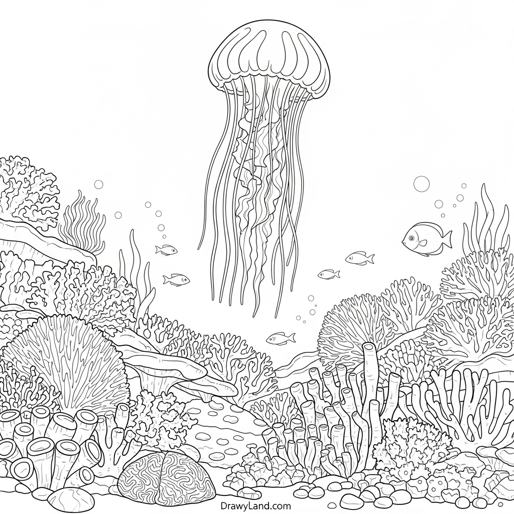 simple sea coral template for coloring activities