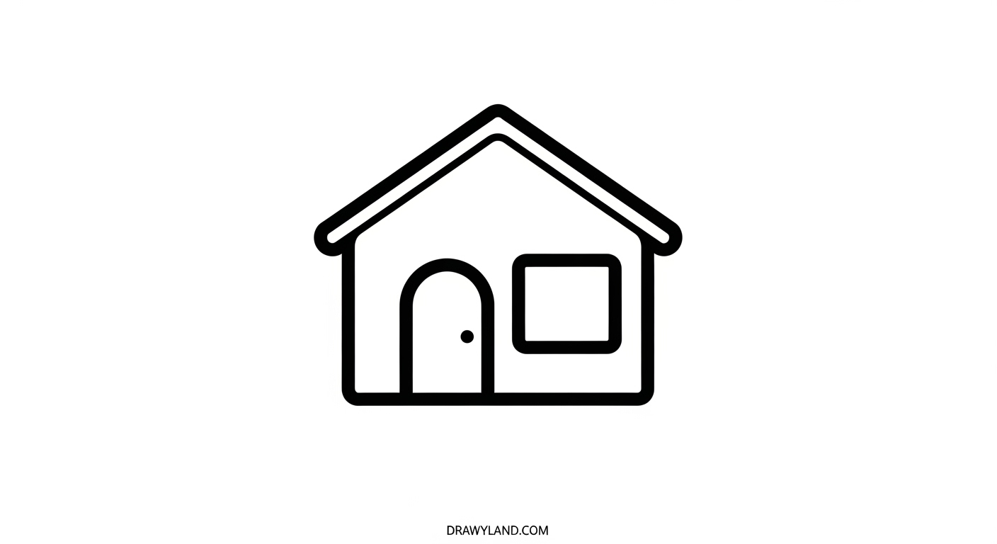 Free Printable Coloring Pages of Homes creative house drawing to color with details