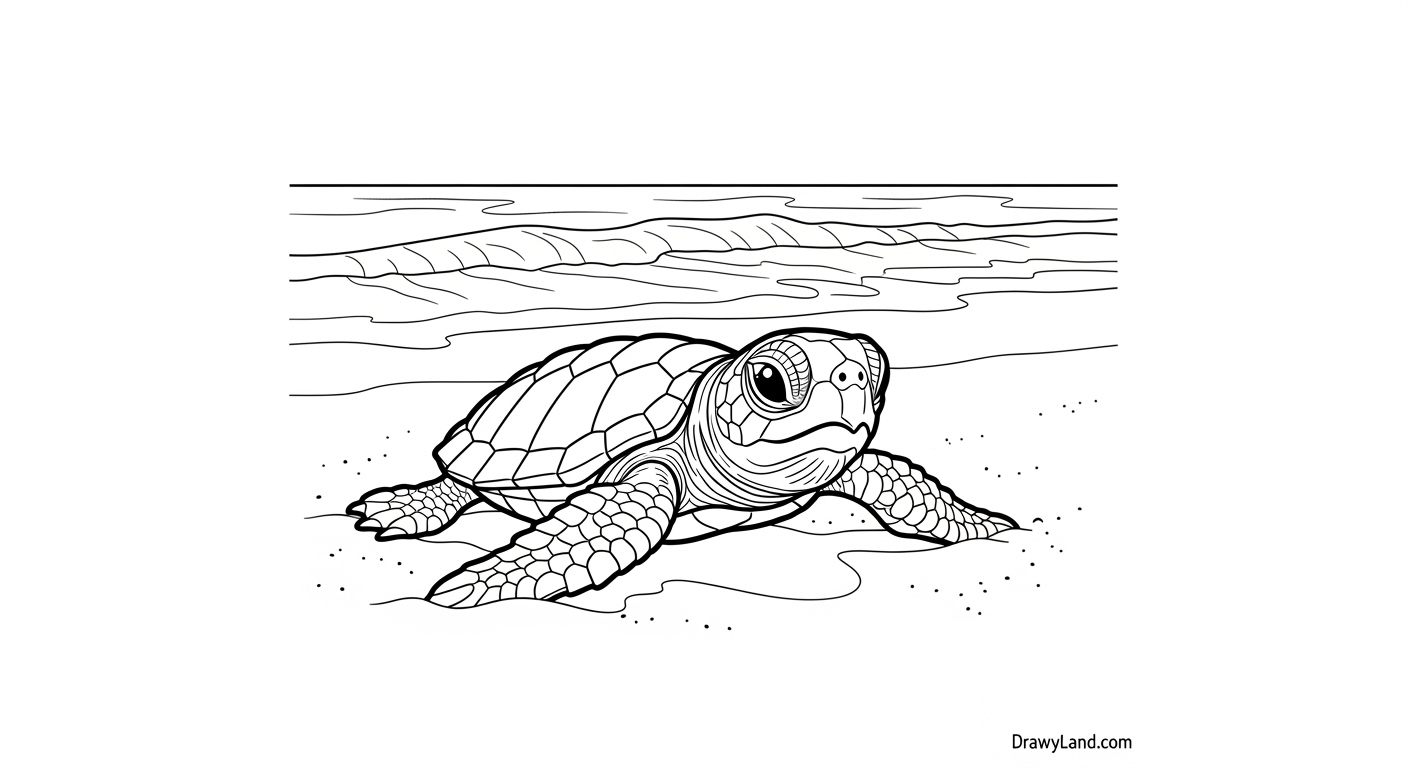 Free Printable Coloring Pages of Turtles Cute baby turtle coloring sheet for toddlers