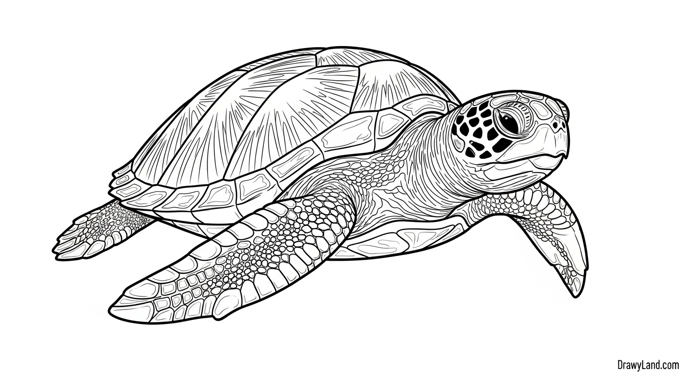 Free Printable Coloring Pages of Turtles Majestic sea turtle coloring page for kids