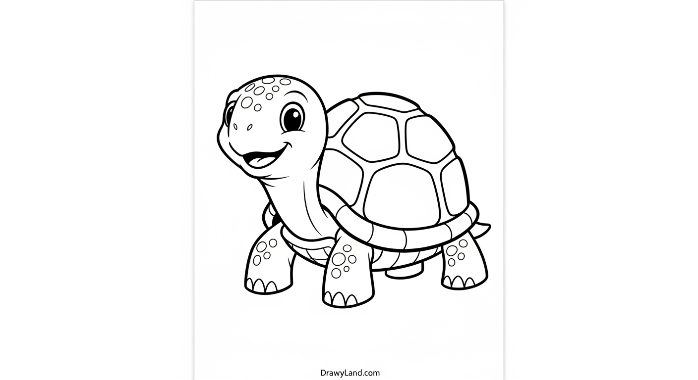 Free Printable Coloring Pages of Turtles Simple turtle outline for a preschool coloring activity