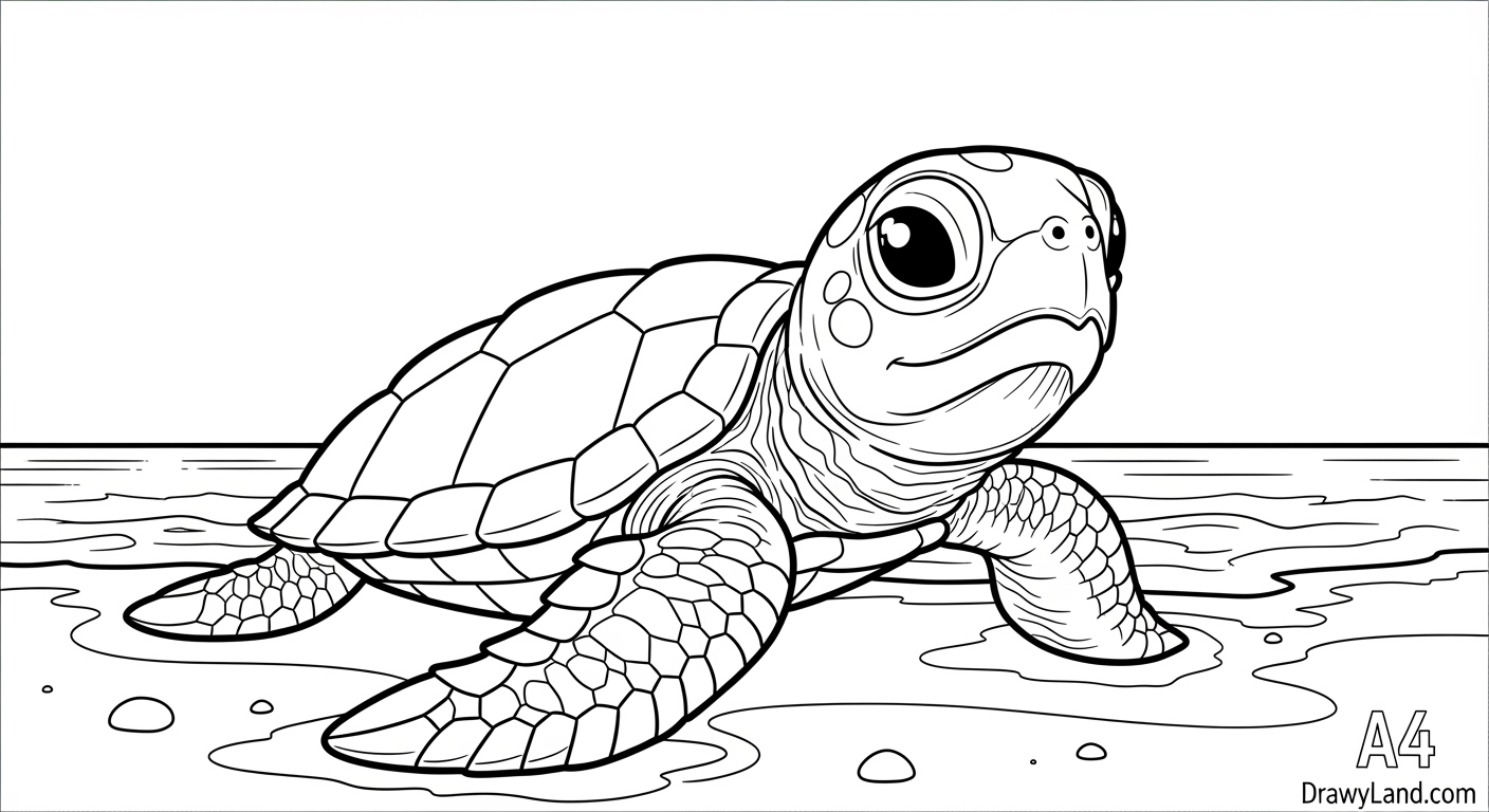 Free Printable Coloring Pages of Turtles Adorable tortoise coloring template for children