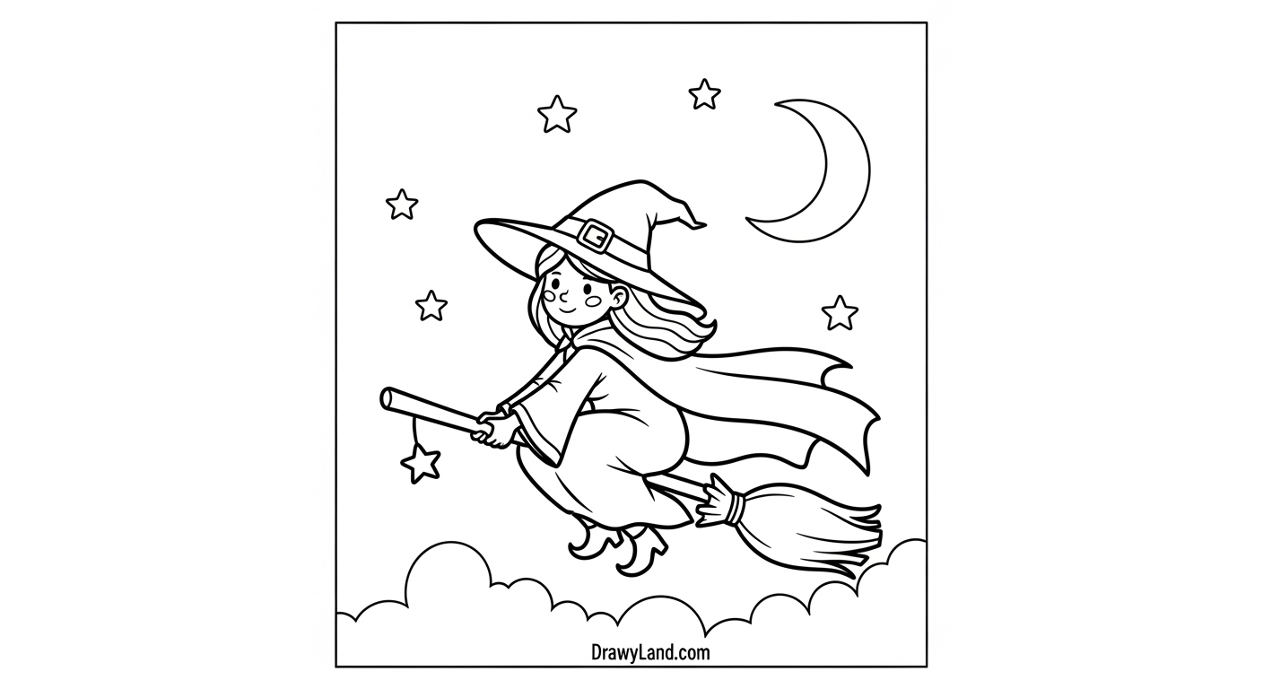 Free Printable Coloring Pages of Witches cute coloring pages of witches for kids to print