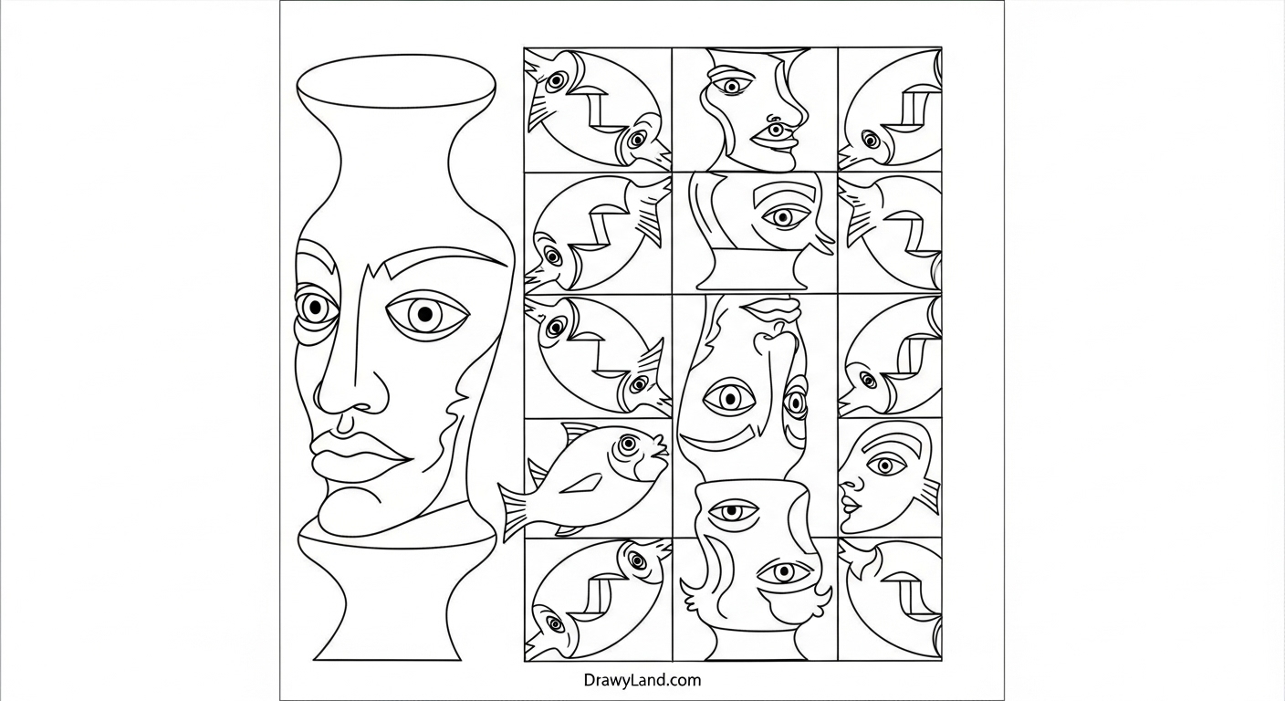 Free Printable Optical Illusions Coloring Pages 3D optical illusion coloring pages PDF download