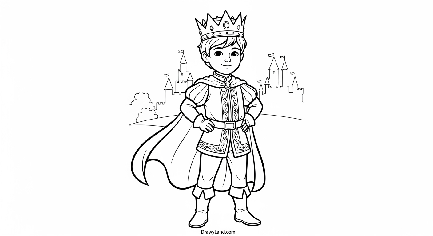 Free Printable Prince Coloring Pages a handsome prince coloring page for kids
