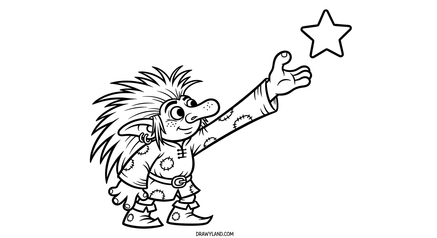 Free Printable Trolls Coloring Pages Cute Trolls coloring pages for preschool children