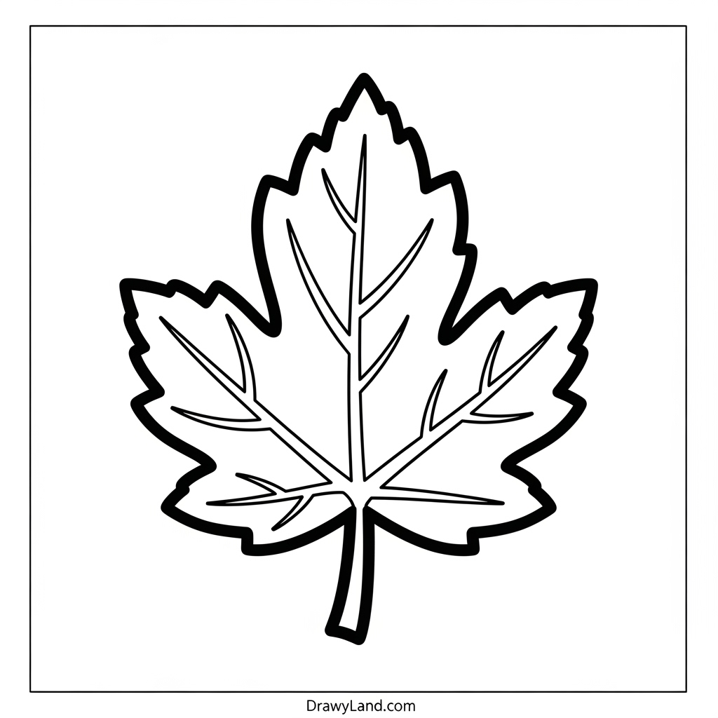 Realistic maple leaf coloring pages with leaves design