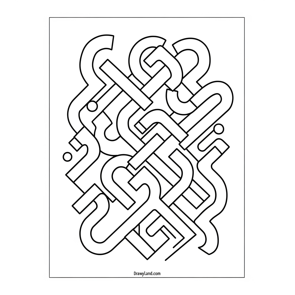 easy geometric abstract coloring sheets for preschoolers