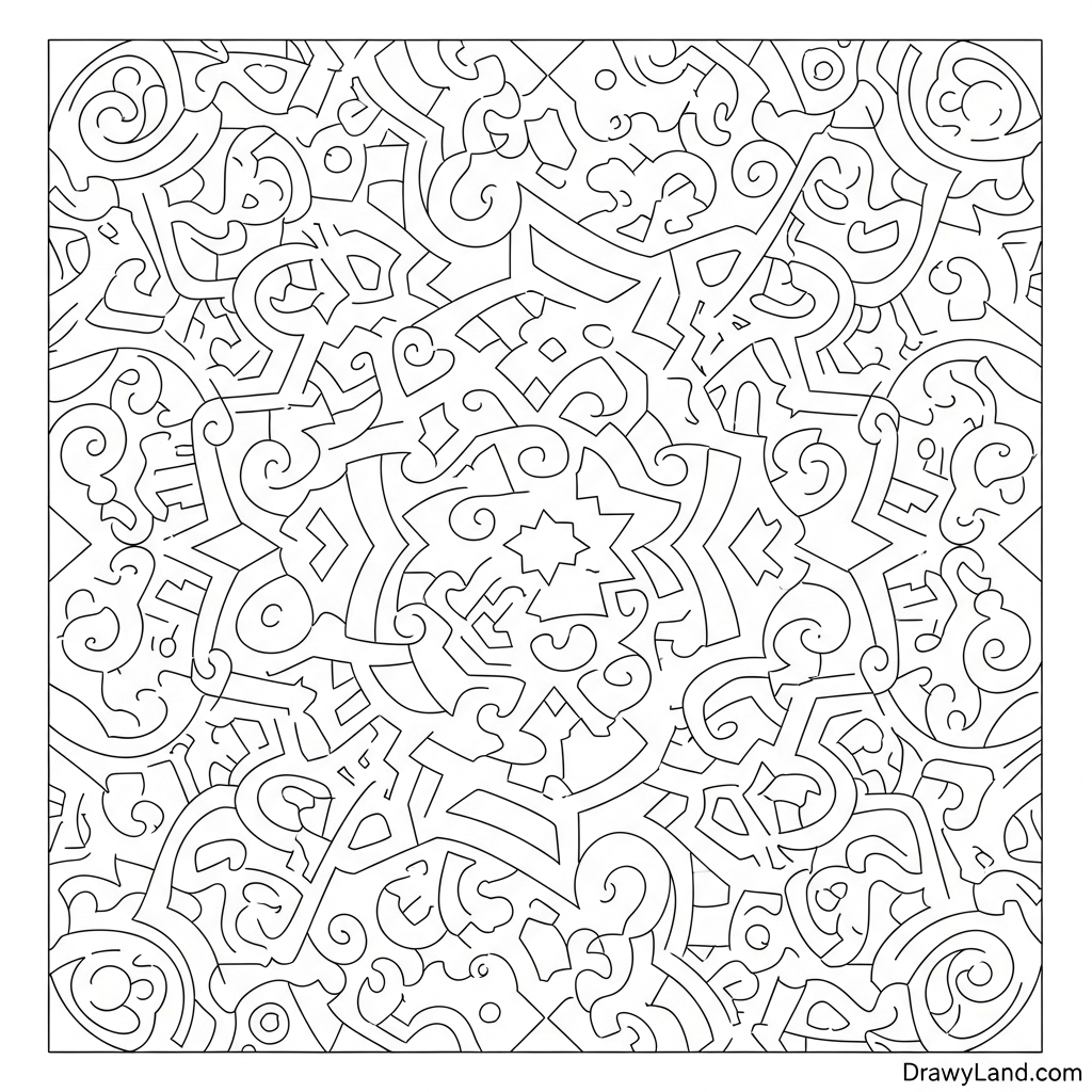 kids using different materials on abstract coloring sheets