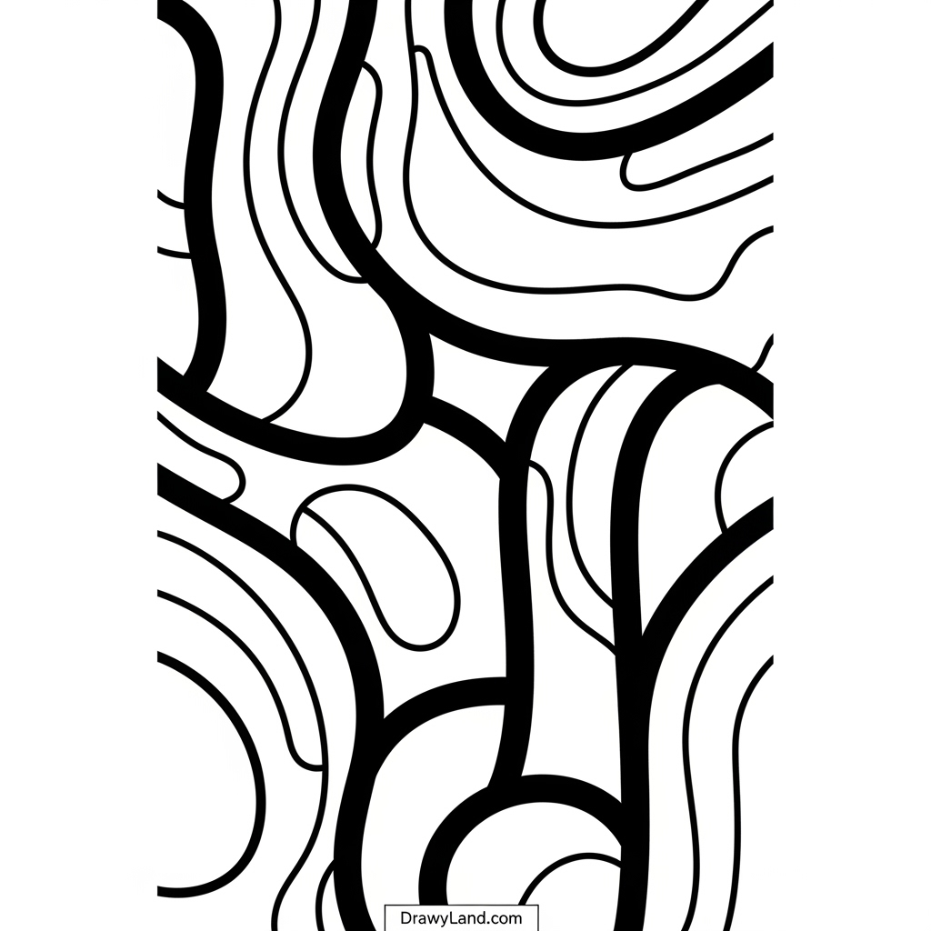 printable abstract coloring sheets with swirling patterns