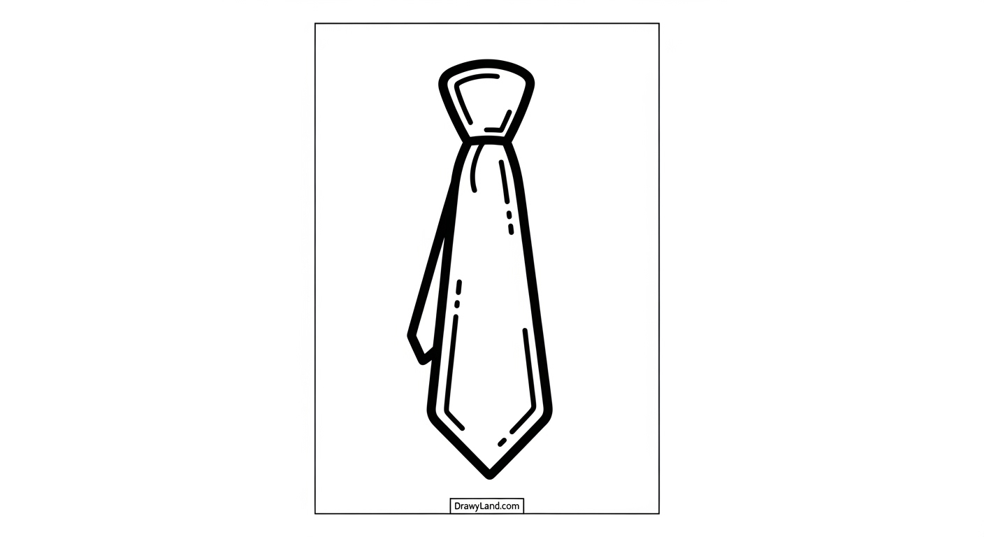 Free Printable Coloring Ties for Kids classic necktie coloring page with stripes