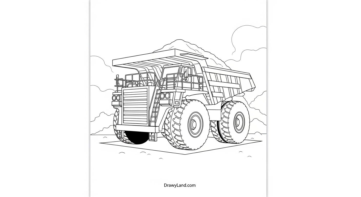 Free Printable Construction Coloring Pages for Kids crane and dump truck building site coloring sheets