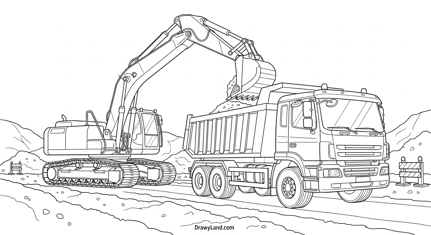 Free Printable Construction Coloring Pages for Kids easy construction truck coloring pages for toddlers