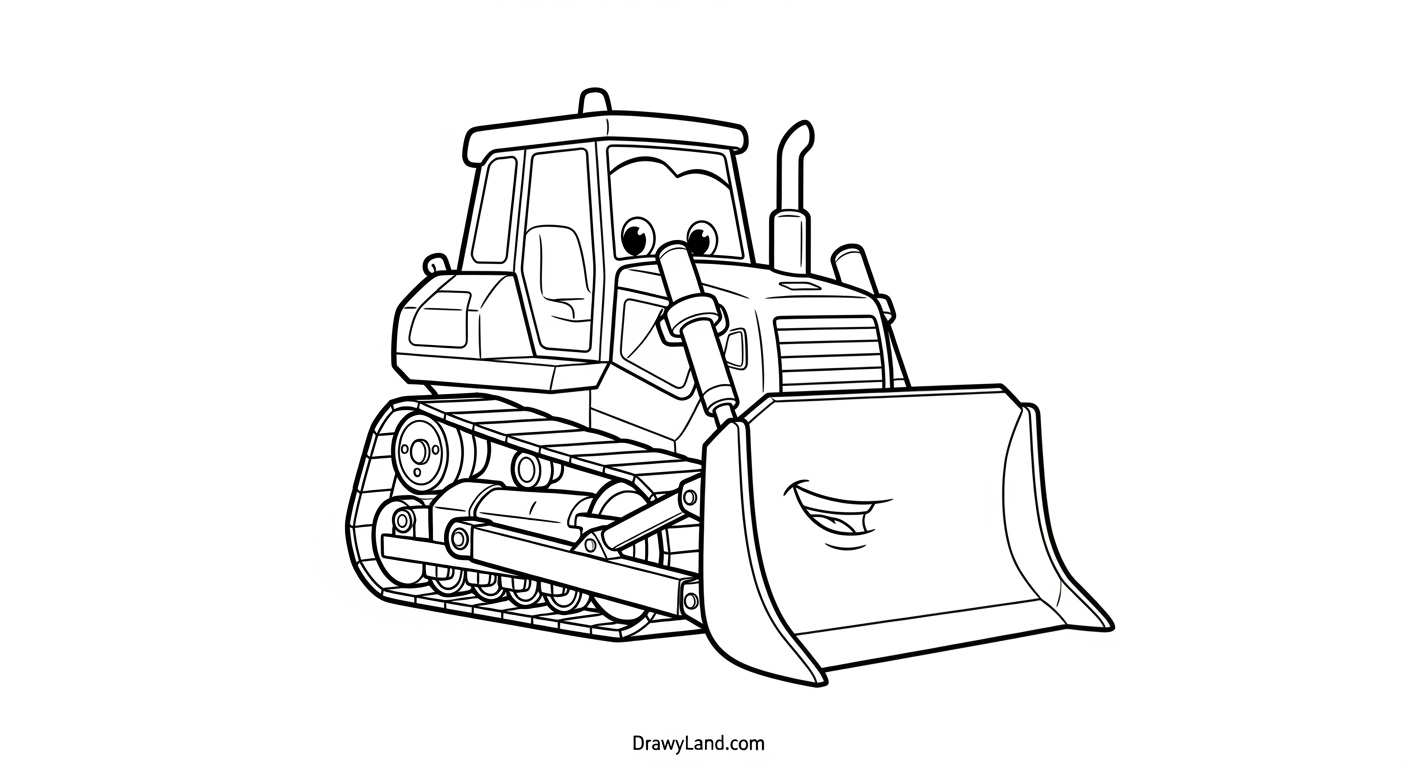 Fun & Free Printable Construction Coloring Pages A busy construction site coloring page for kids