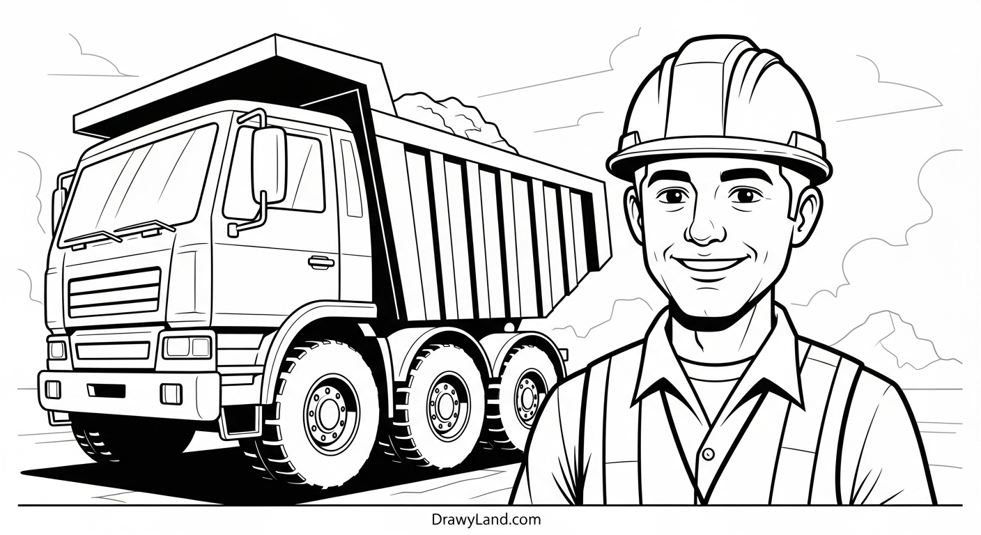Free Printable Construction Coloring Sheets for Kids easy digger and loader construction coloring sheets
