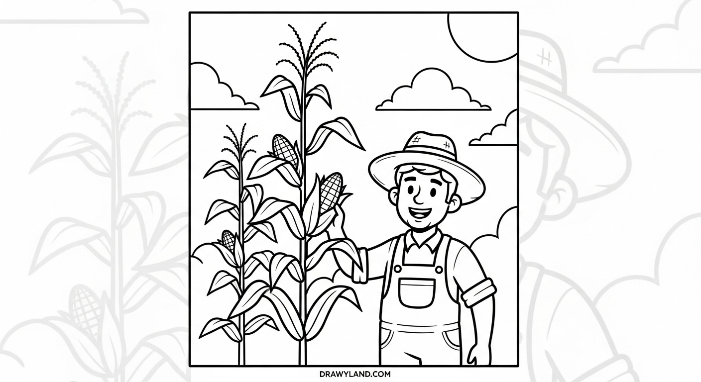 Free Printable Corn Coloring Page for Kids cute candy corn coloring sheet for Halloween
